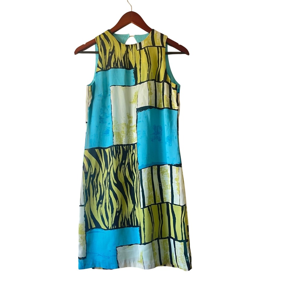 Vintage‎ y2k Russell Kent Dress Abstract Geometric Open back size 6 petite